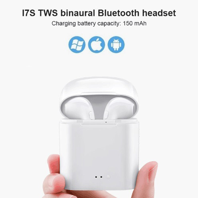 Audifonos Bluetooth estéreo con caja de carga Micrófono para teléfonos inteligentes