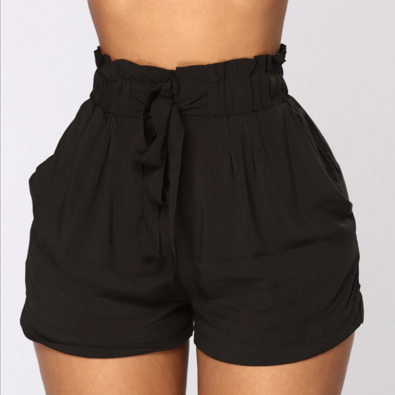 Shorts cortos de cintura alta para mujer