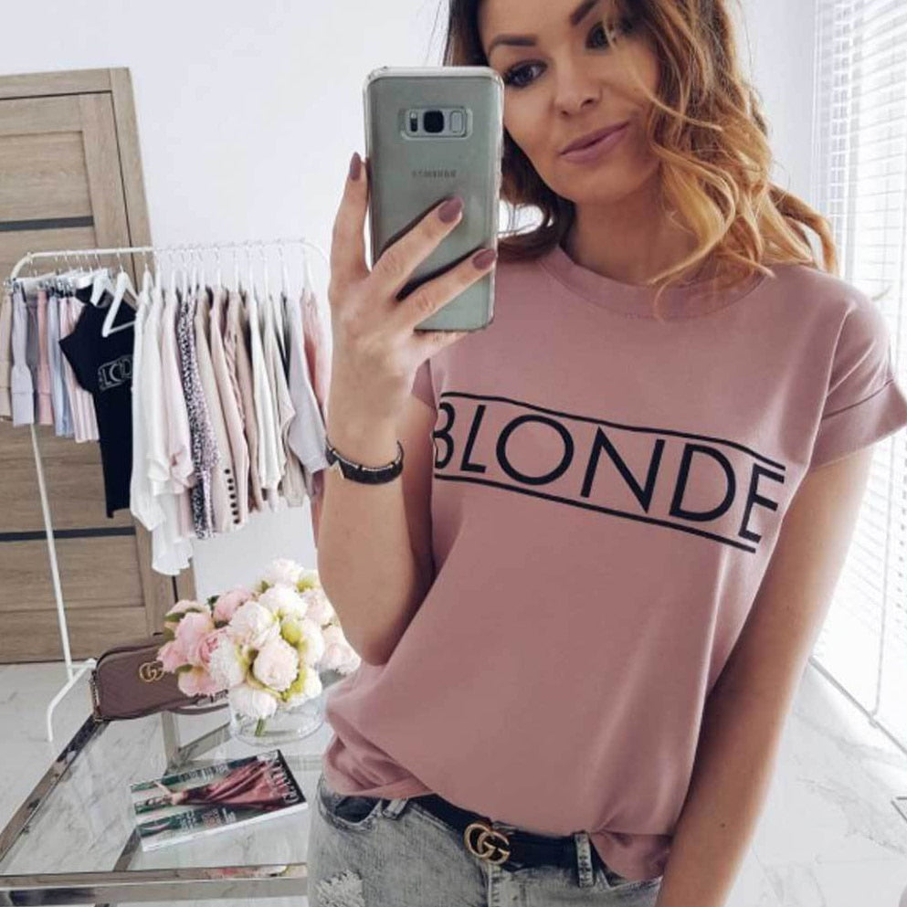 Blusa de mangas cortas, casual