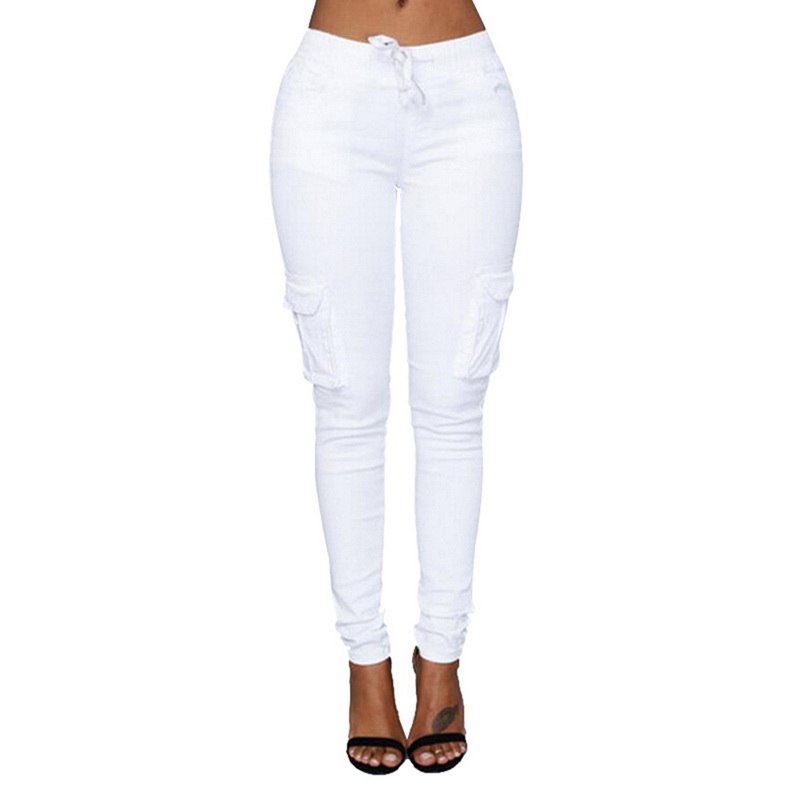 Pantalones de talla grande para mujer con cordón
