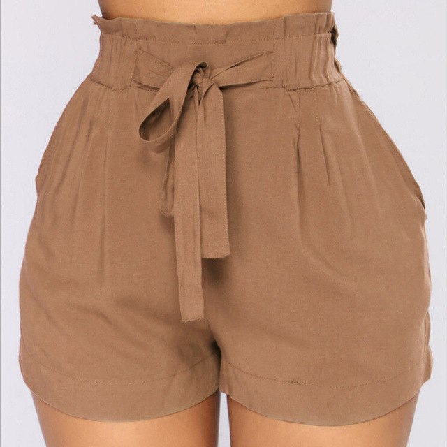 Shorts cortos de cintura alta para mujer