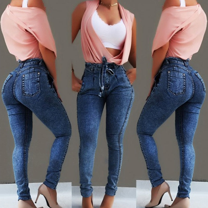 Jeans de cintura alta para damas