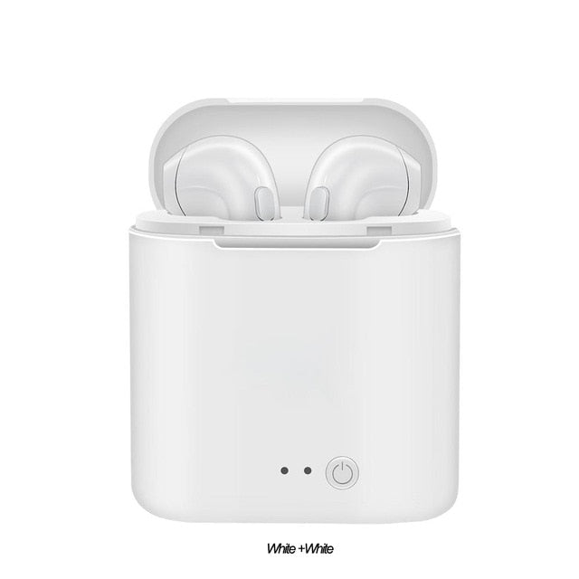 Audifonos Bluetooth estéreo con caja de carga Micrófono para teléfonos inteligentes