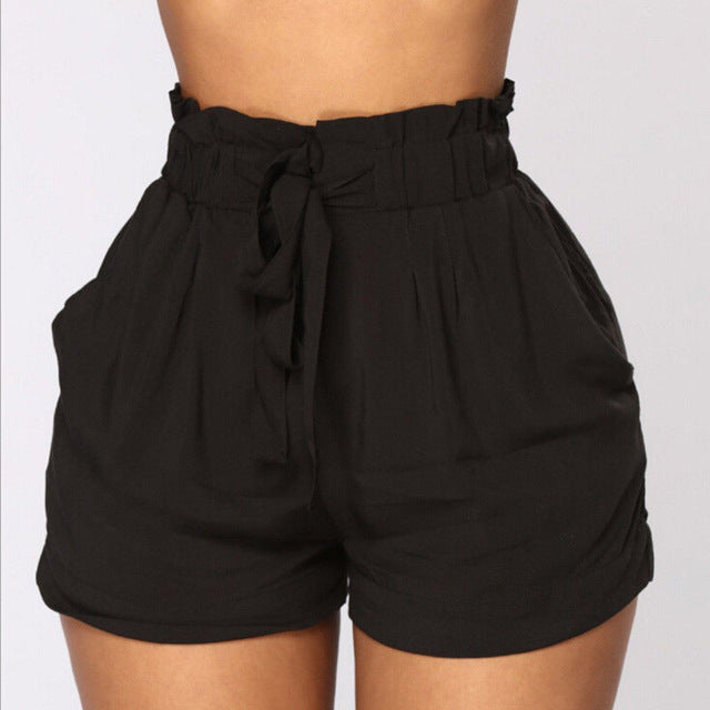 Shorts cortos de cintura alta para mujer