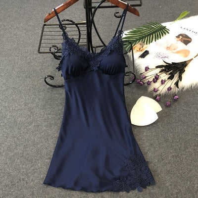 Lencería sexy para mujer camisón de seda