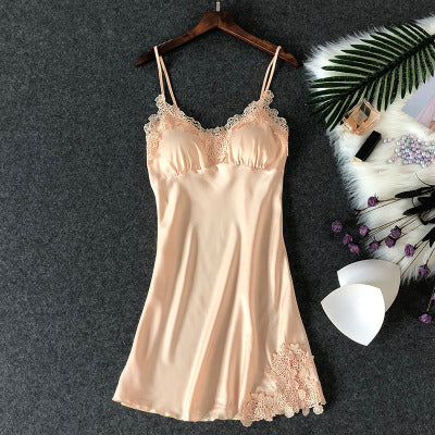 Lencería sexy para mujer camisón de seda