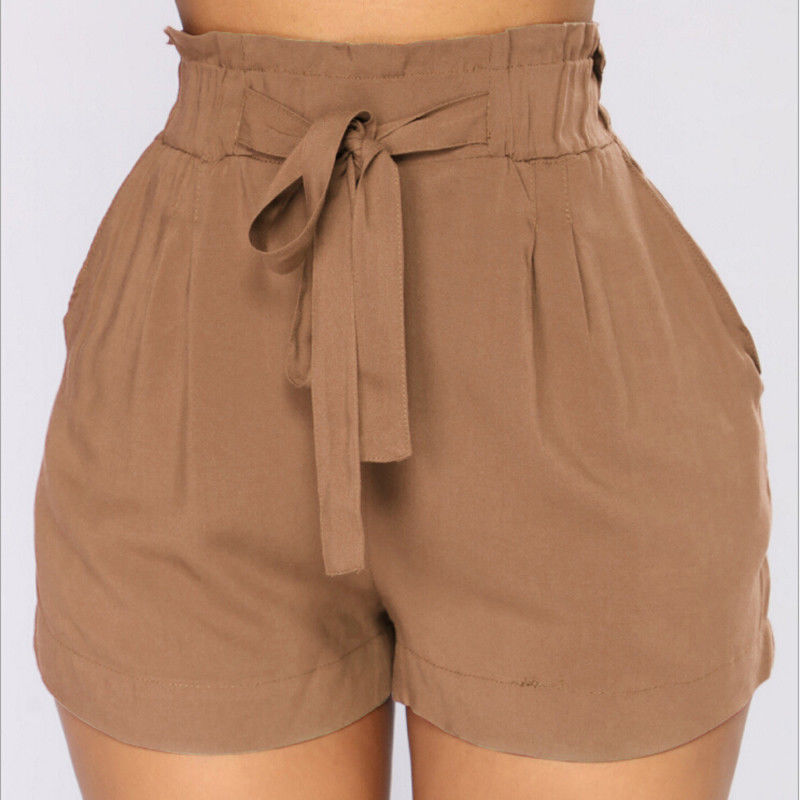 Shorts cortos de cintura alta para mujer