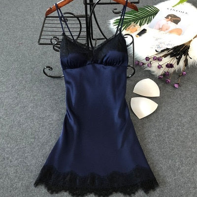 Lencería sexy para mujer camisón de seda