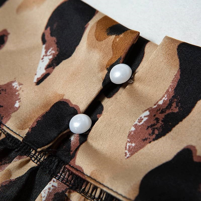 Blusa de mujer con estampado de leopardo sexy