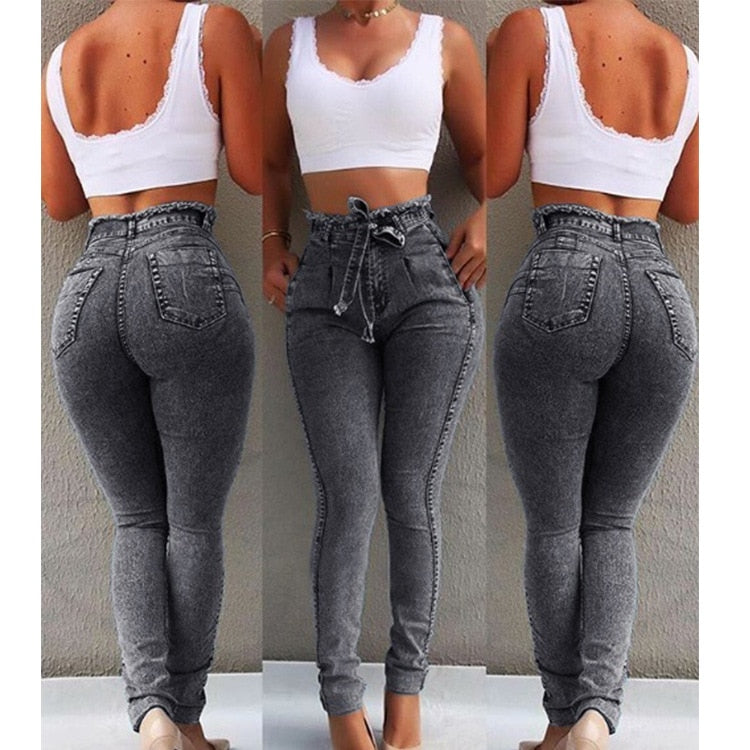 Jeans de cintura alta para damas