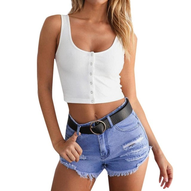 Blusas sin mangas, corta, casual