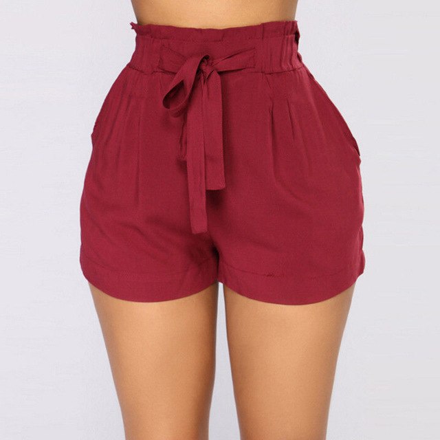 Shorts cortos de cintura alta para mujer