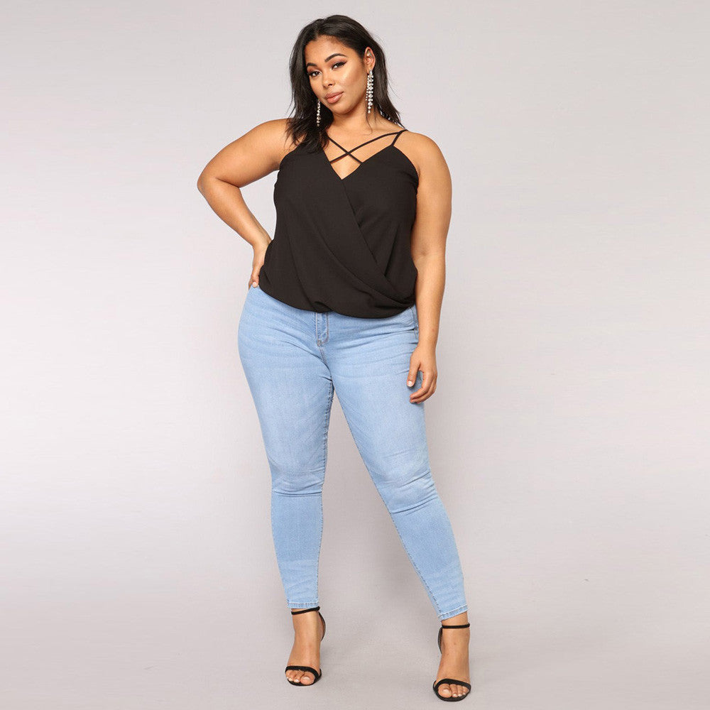 Jeans de cintura alta para mujer talla grande