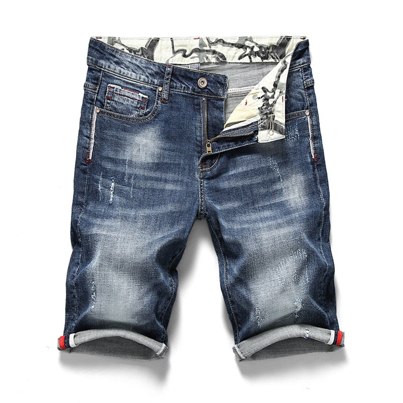 Pantalones vaqueros cortos elásticos para hombre