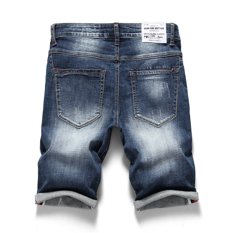 Pantalones vaqueros cortos elásticos para hombre