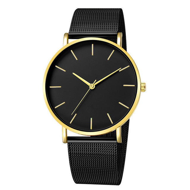 Montre Femme Modern Fashion Black Quartz Watch