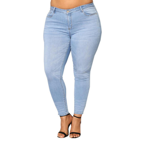 Jeans de cintura alta para mujer talla grande