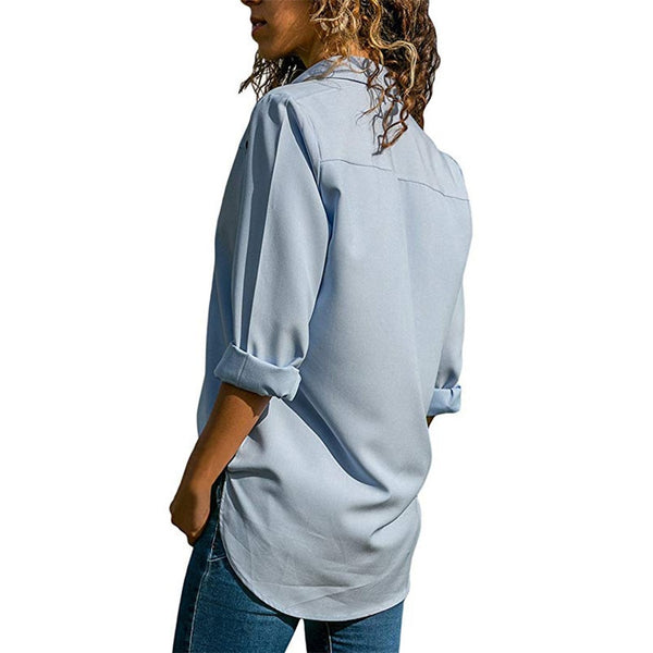 Blusa de manga larga con cuello