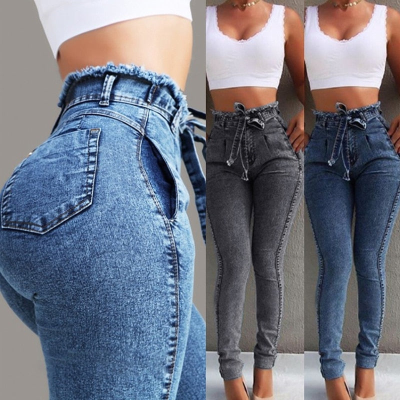 Jeans de cintura alta para damas